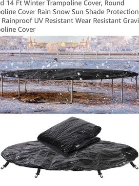 Brand New 14' Feet Round Weatherproof Trampoline Cover Tarp w 8 Drawstring Hooks